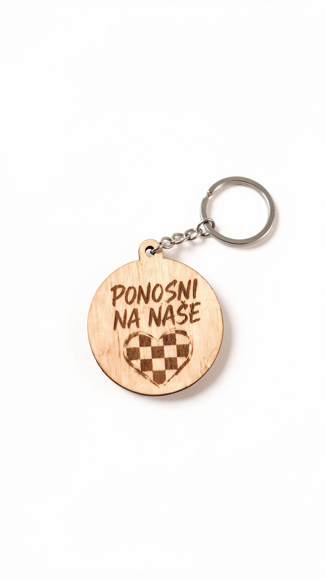 Ponosni na Naše – Drveni Personalizirani Privjesak ❤️