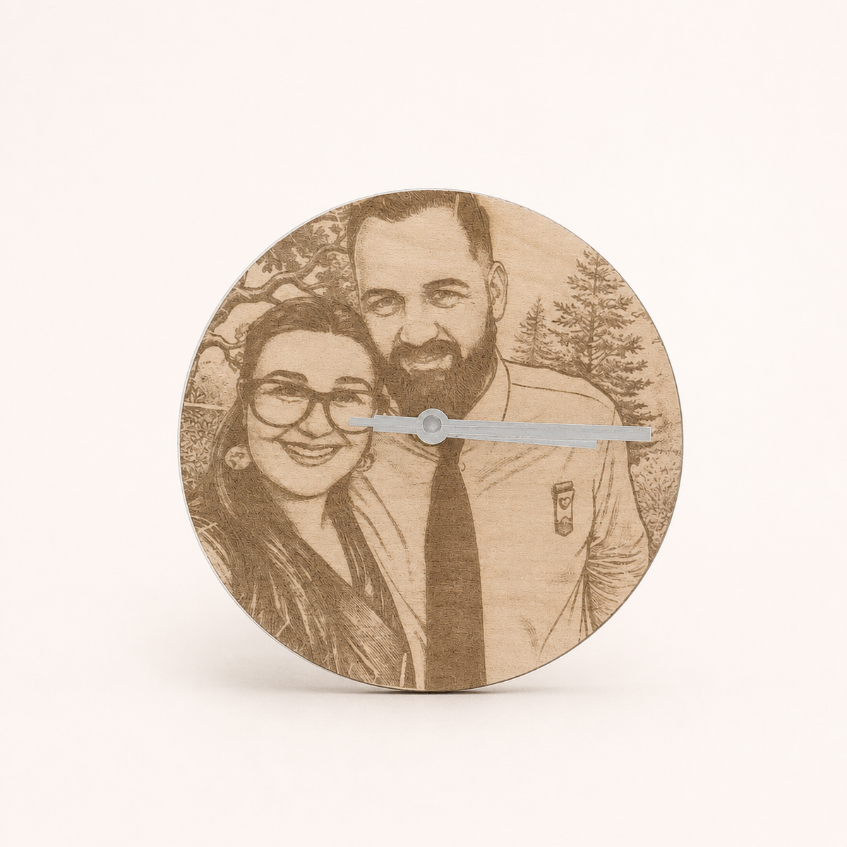 Personalizirani drveni zidni sat s fotografijom – Ø 20 cm