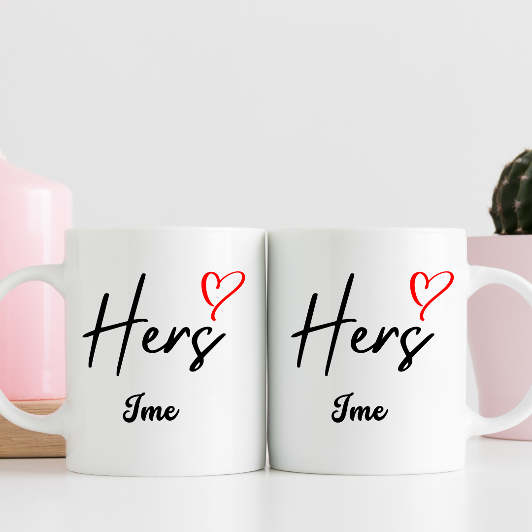 Personalizirani set šalica “His & Hers” s imenima i datumom