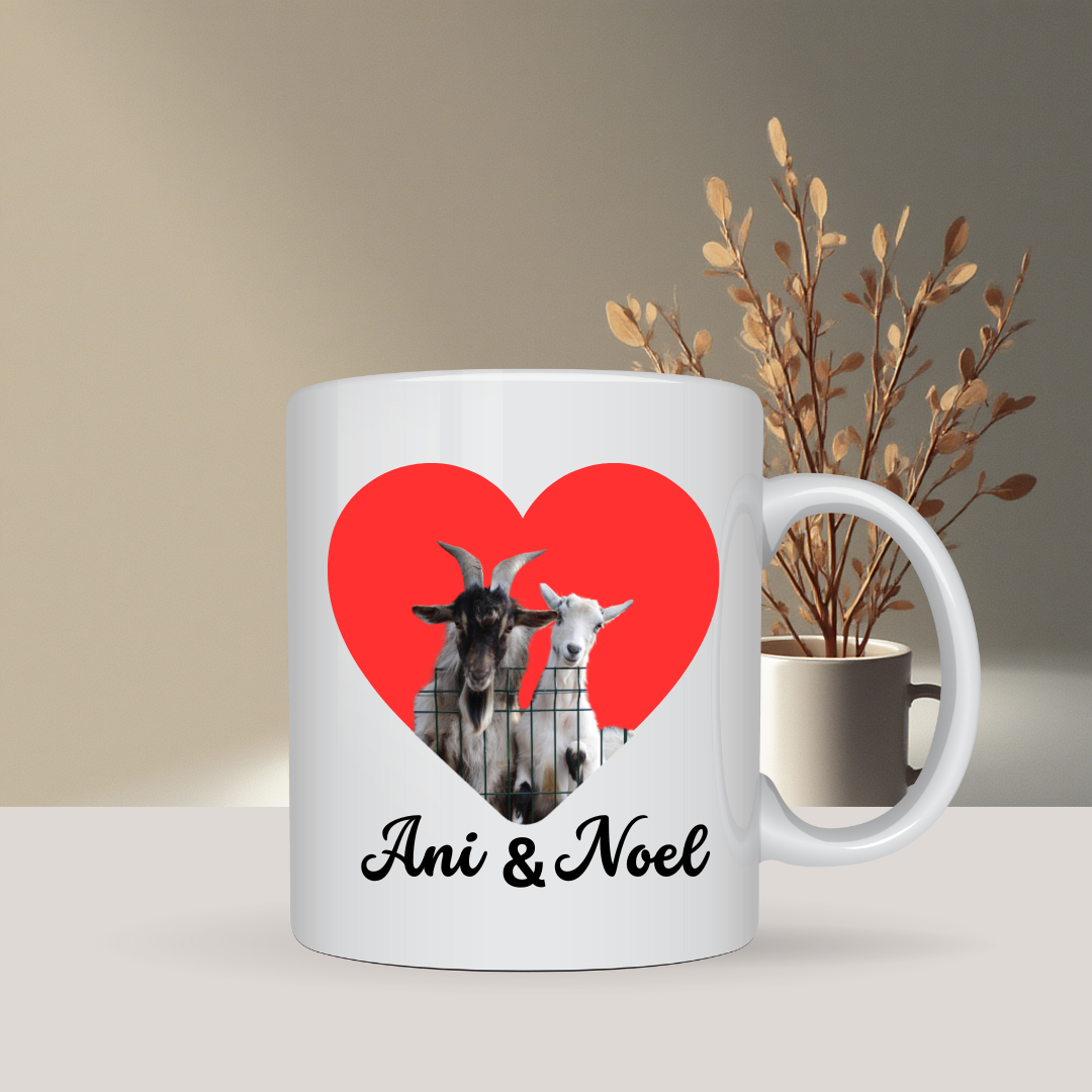 Personalizirana šalica s dva imena i srcem