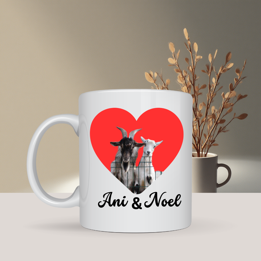 Personalizirana šalica s dva imena i srcem