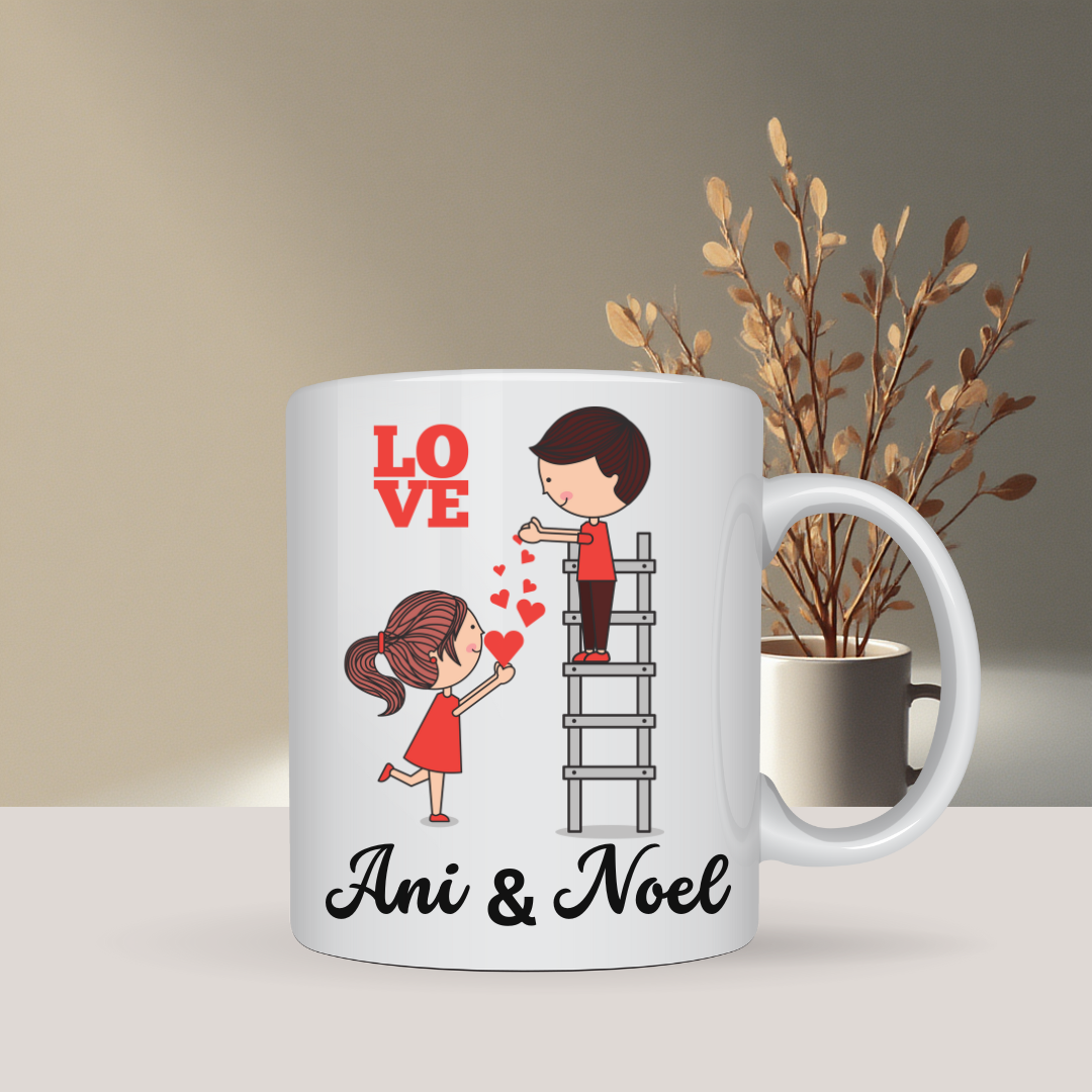 Personalizirana šalica – ljubavni motiv s imenima