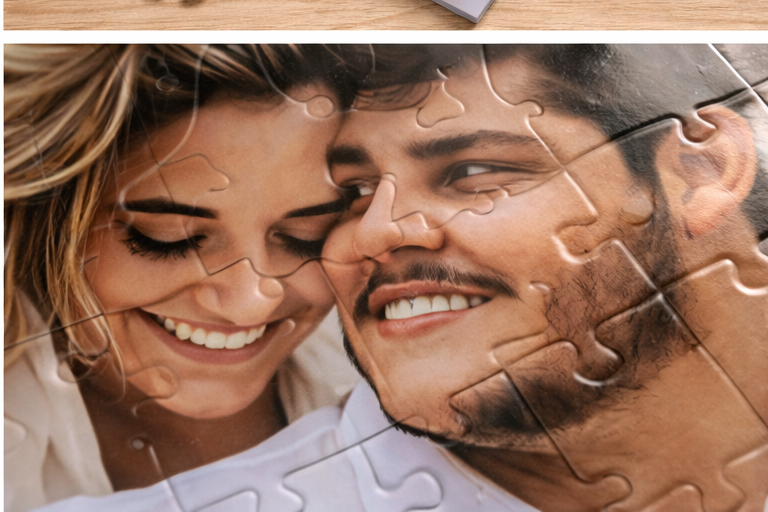 Personalizirane puzzle u obliku srca s fotografijom – 75 dijelova