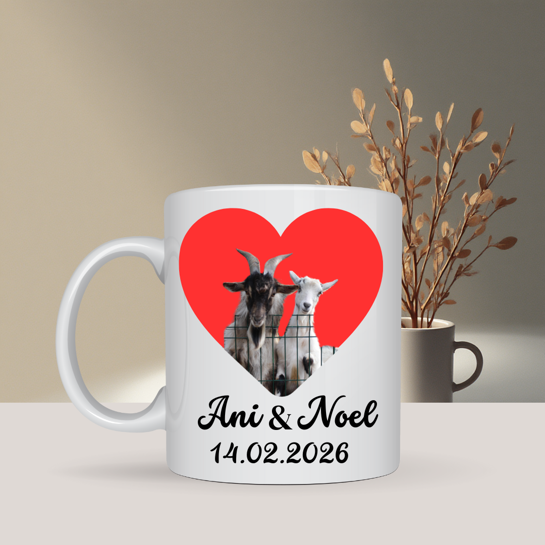 Personalizirana šalica s dva imena i srcem